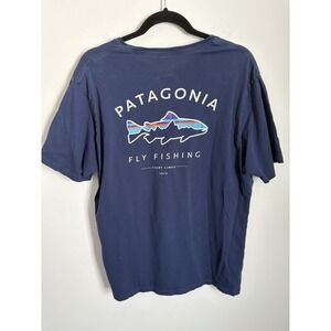 Patagonia Men's Medium Flying Fishing Graphic 100% Organic Cotton Angler GORP